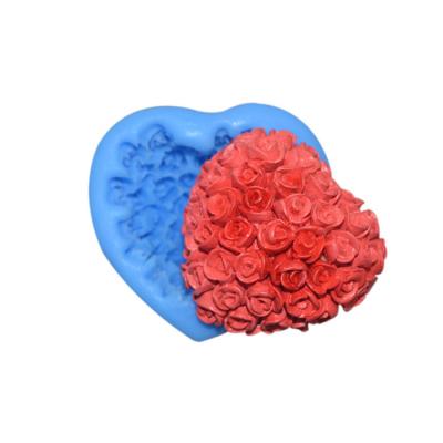 Cina Muffa del silicone di Rosa 3d del cuore del dolce del fondente su misura utensili del commestibile di cottura del silicone in vendita