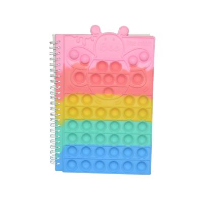 中国 Silicone Bees Pop Cover Back To School Fidget Toy Notebook A5 Loose Spiral Bubbles 販売のため