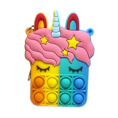 China Heiße Verkäufer-Unicorn Stress Relief Silicone Bags Baby-Silikon-Produkt-Toy Girls Girls Bags MHC populäre Fingerspitzen-Geldbörse zu verkaufen