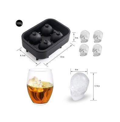 China MHC Food Grade 4 Cavity Ice Cube Trays Silicone Ice Cube Tray Mold Flexible Freezer Safe Cake Moulds zu verkaufen