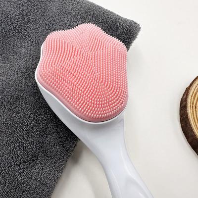 China MHC Facial Waterproof Cleaning Brush Scrubber Exfoliator Cute Silicone Massage Brush for sale