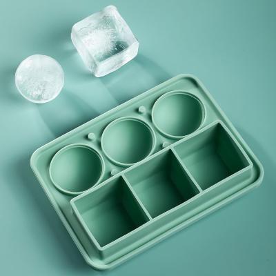 China MHC Ice Cube Trays For Freezer Silicone With Lid Large Square And Round Ice Cream Tools for sale