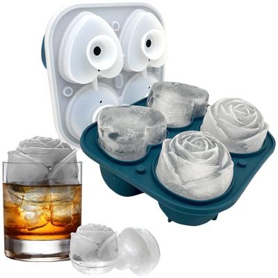 China Cake Tools Type Moulds Customization Carton Size Flower Ice Cube Trays with Lid and Bin for sale