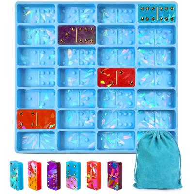 China MHC Crystal Silicone Dominoes Unique Set 3D Holographic Designs Moldes de Resina Epoxi à venda