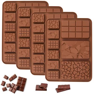 China MHC Christmas Deep Dubai Chocolate Bar Mould Custom Big Rectangle Silicone Chocolate Mold for sale