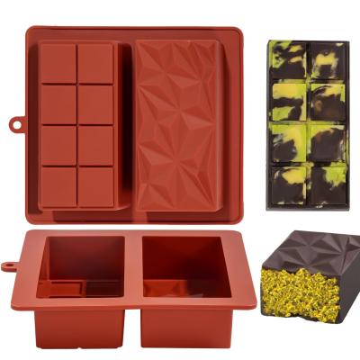 China MHC Chocolate Molud Bar Thick Silicone Cake Tools Chocolate Bar Molds Deep for sale