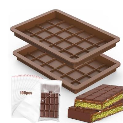 China MHC Chocolate Moulds Silicone Geometrisch Vierkante Grote Deep Custom Dubai Chocolate Mould Te koop