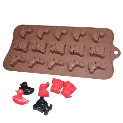 China MHC Manufacture Food Grade Silicone Chocolate Molds Cute Animal Design Duck Bear Rabbit for sale