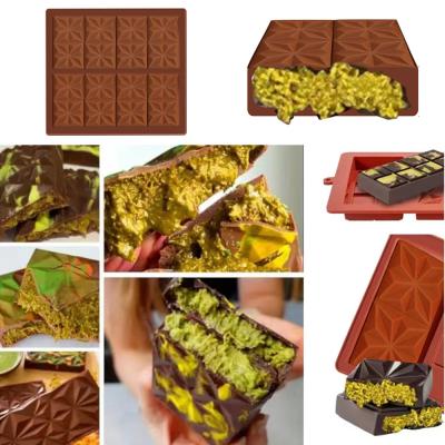 China MHC Silicone Dubai Chocolate Mold Custom Deep Small Silicone Chocolate Mould Manufacturers for sale