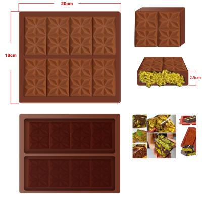 China MHC Custom Deep Small Dubai Chocolate Silicone Mould, Dubai Chocolate Bar Silicone Mould Te koop