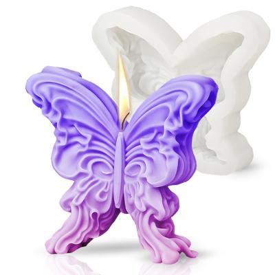 China MHC Large Butterfly Candle Molds Aniversário 3D Unique Candle Silicone Molds Manufacturer à venda