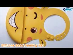 Food Grade Silicone Baby Feeding Set BPA Free Dishwasher Safe Giraffe Shape