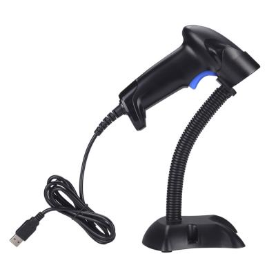 China Convenient ABS+PC 1D Laser Wired Barcode Scanner With Stand No Driver Need Plug And Play for sale