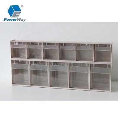 China Sustainable Warehouse Organizer Tilt 3/4/5/6 Compartment Parts Boxes Tilt Plastic Storage Bin for sale