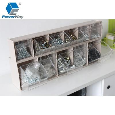 China Sustainable Clear Visible Management Box Industrial Plastic Tilt Out Storage Bins Bins for sale