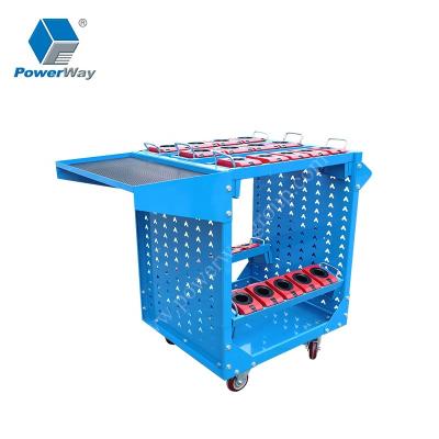 China Removable Mobile Storage Trolley Metal CNC Tool Rack Trolley For Workshop for sale