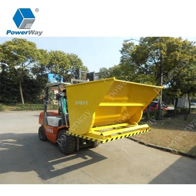 China Building Material Shops Tipping Bin / Self Dumping Hopper / Forklift Attachments Scrap Waste Trucks for sale