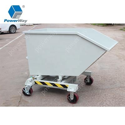 China Portable Steel Self-dumping Hopper/Construction Material DumpTrucks Scrap Chute Forklift/Waste Tipping Bins for sale