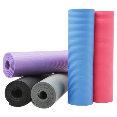 China Eco-friendly NBR Anti-tear Yoga Exercise Thick Fitness Mat With Carry Strap for sale