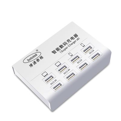 China High Quality 2.4A USB Socket Overcharge Protection Plug Hole 8 Port Mobile Phone Multi Port USB 8 Charger Fast Charger For Phone All Device for sale