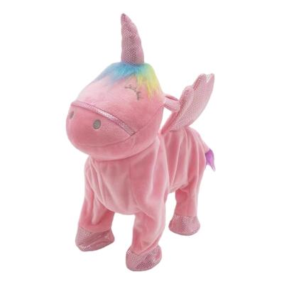 China Custom Cute Walking Singing Plush EN71/ASTM/CPSIA Unicorn Stuffed Toy For Kids Gift for sale