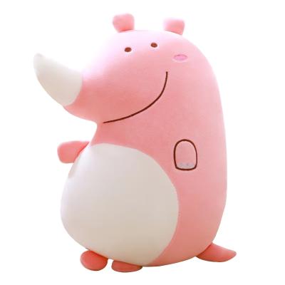 China EN71/ASTM/CPSIA Soft Pink Rhinoceros Doll Plush Toy Cute Rhinoceros Plush Toy Gift For Children for sale