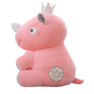 China New design rhinoceros plush toy EN71/ASTM/CPSIA with a crown lovely rhinoceros soft plush toy children gift for sale