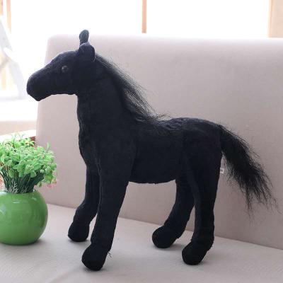 China Stuffed Toy EN71/ASTM/CPSIA Black Horse Plush Doll Birthday Gift For Kids Cute Plush Toy for sale