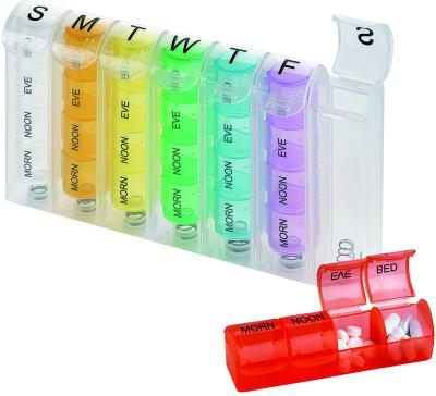 China PP Plastic Weekly 7 Hole Single Box And 7 Day Pill Plastic Organizer for sale