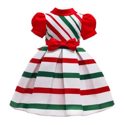 China 2021 High Quality Kids Girl Party Costumes Summer HDKZT1357 Dry Cleaning Dress Puff Sleeve Dresses Birthday Party Girls Evening Dress for sale