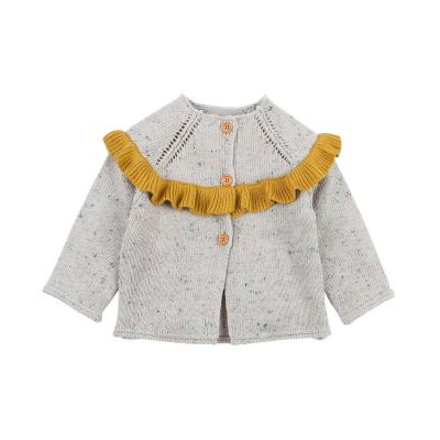 China Newborn Colorful Patches Knitwear Jacket Hot Selling Gathered Crewneck Baby 6-24M Infant Tricot Knit Anti-wrinkle HDKMY435 Outwear for sale