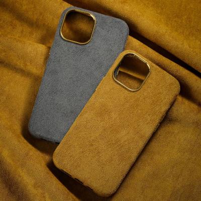 China Luxury Winter Plush Shockproof Fluffy Women Phone Case For iphone 13 Pro Max Suede Fur Fabric Mobile Phone Cover for sale