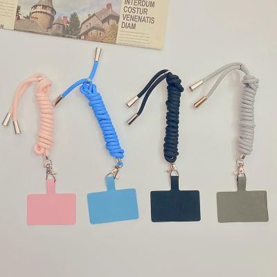 China Universal Adjustable Dacron Cross - Nylon Cell Phone Lanyard For All Smartphone Body Phone Case Rope Lanyard Patch Straps With Patch for sale