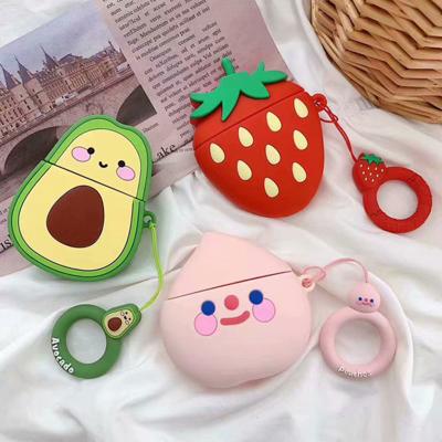 China Dustproof Pad For AirPods Case 3D Cartoon Trunk Design Fruit Food Silicone Earphone Cases For Airpod 1 pro 2 protection cover for sale