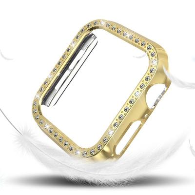 China Bling Plastic Luxury Electroplating Case For I Watch Shell With Rhinestone For Apple Watch Case 38mm/40mm/42mm/44mm for sale