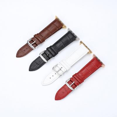 China Leather For iwatch Series 6 5 4 3 2 1 38mm 40mm 42mm 44mm Strap Leather For Apple Watch Replacement Band for sale