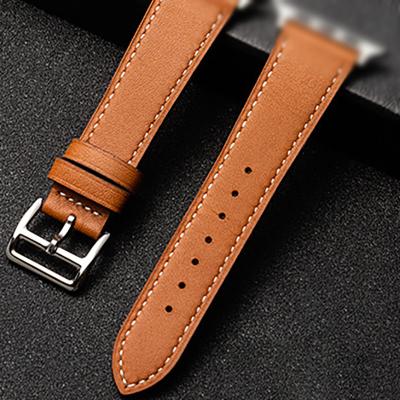 China Top Selling Genuine Leather Leather Watch Band Strap For Apple Watch Band, Smart Watch Band For iwatch Series 6 Se for sale