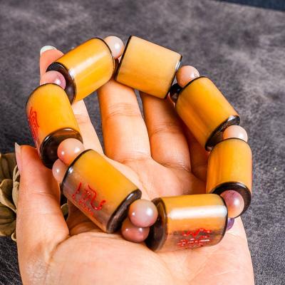 China Ethnic natural materials men's handmade boutique blood bracelet beaded beads bracelet strings large for sale