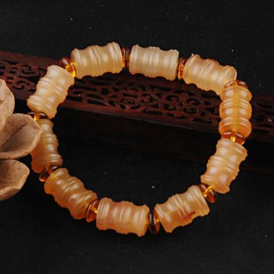 China Religious chakra bracelet beads natural stone sheep horn material bead bracelet with charm for sale