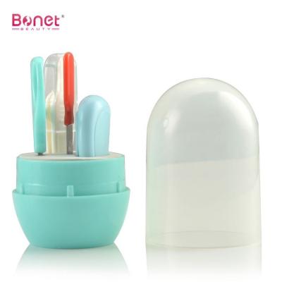 China Safety And Soft Professional Plastic Manicure Kit Child Safety Nail Care Tool 4pcs Baby Set Bms0458 for sale