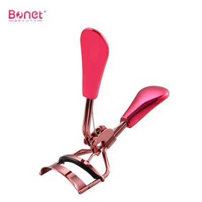 China Wholesale Fashion Makeup Eyelash Tweezers Tools Women Black Private Label Eyelash Curler with Colorful Comb Pads Custom Stainless Steel for sale