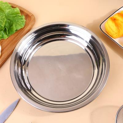 China Sustainable Dinner 201 Round Stainless Steel Food Tableware Deep Dish Kitchen Daily Use for sale