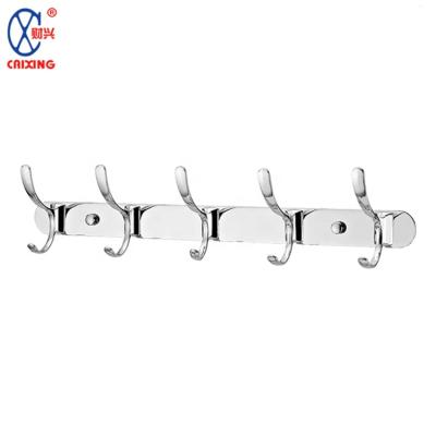 China Sustainable 5 Coat Hat Hangs Stainless Steel Wall Mount Clothes Hooks Storage Home Hanger Rack For Bedroom Entryway for sale