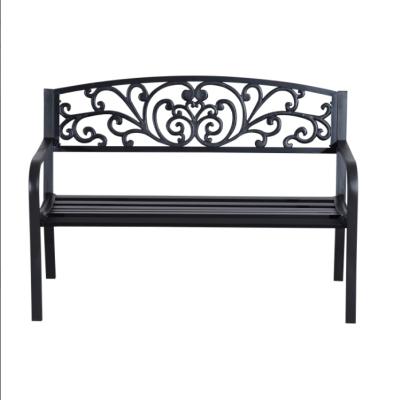 China Modern Outdoor Cast Iron Garden Patio Blooming Decorative Park Bench for sale