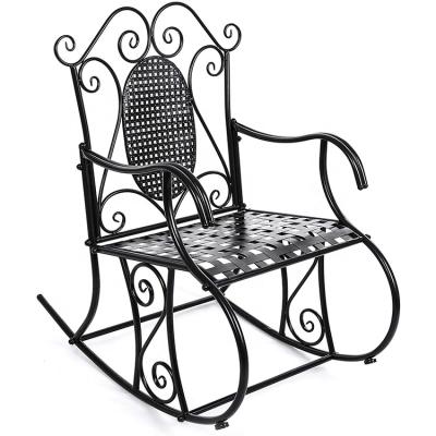 China Modern Outdoor Outdoor Patio Furniture Iron Garden Decorative Metal Rocking Chair for sale