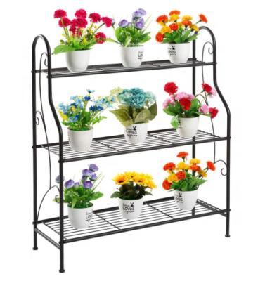 China Home Decor 3-Tier Flower Plant Display Rack Metal Storage Racks &Racks Organizer Shelf For Shoe Rack Flower Pot Rack for sale