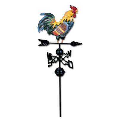 China Eco-Friendly Metal Rooster Garden Stake Weathervane For Rooftops With Rooster Ornament for sale