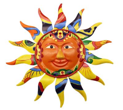 China Unique 12.7 Inch Metal Sun Wall Art Decor Hanging for Indoor Outdoor Garden for sale