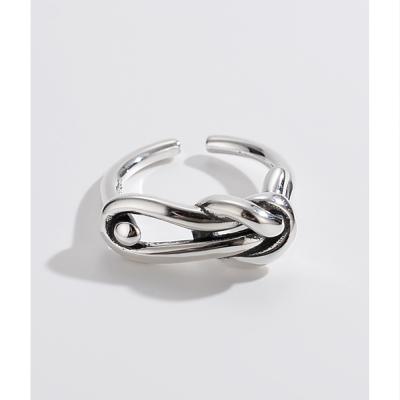 China Hot Sales TRENDY Fashion Knot Ring Personality Opening 925 Sterling Silver Ring for sale