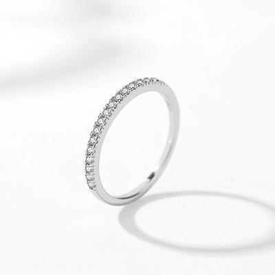 China FASHIONABLE Hot Sale 925 Sterling Silver Ring Full Eternity CZ Tiny Engagement Ring for sale